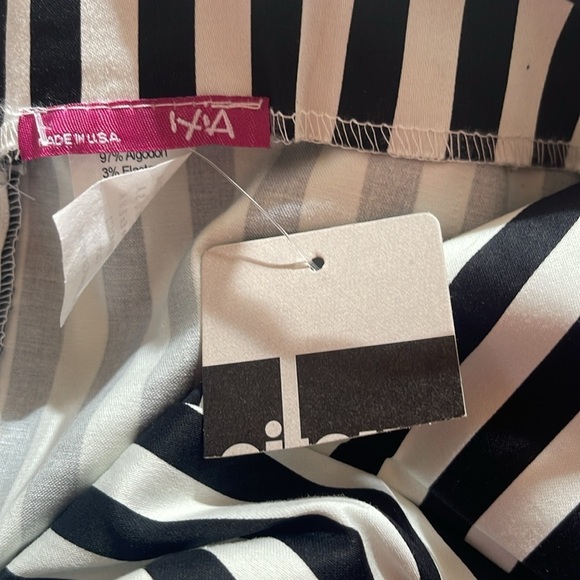 NWT black & white striped midi dress. Size large - Picture 8 of 8